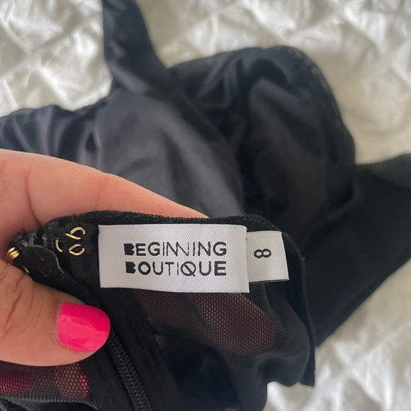 Beginning Boutique Black Mesh Long Sleeve Dress - Picture 10 of 13